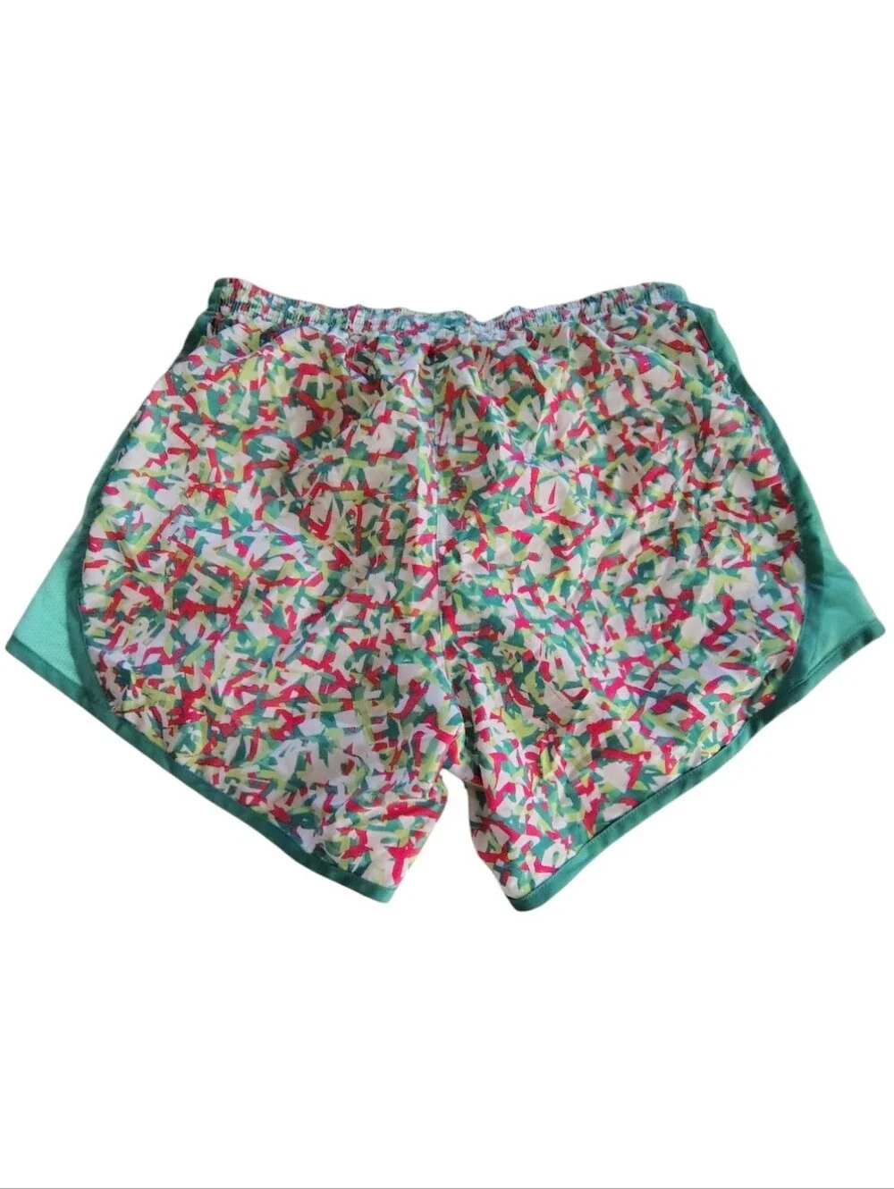Nike Dri Fit Breathable Mesh Teal Red Paint Splatter Athletic Shorts Size XL